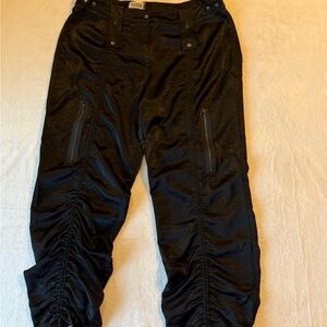 Yessica C&A Black Ruched Utility Pants Adjustable Length Techwear